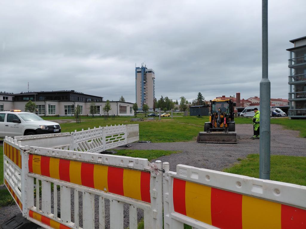 Työmaa-aluetta.