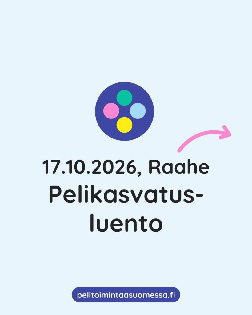 Pelikasvatusluento Raahessa 17.10.2026.