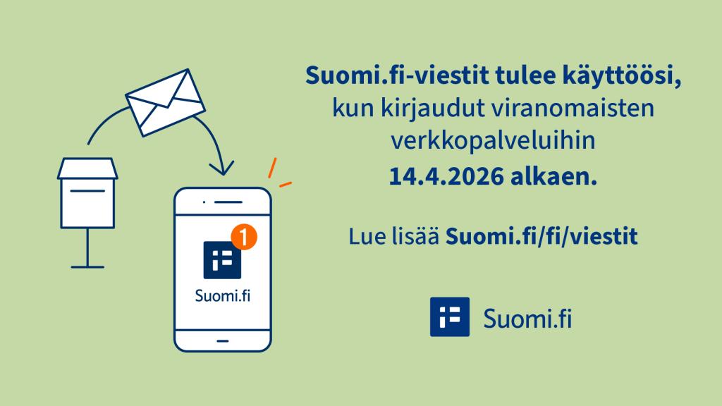 Suomi.fi-viestit tulevat käyttöön 14.4. alkaen.