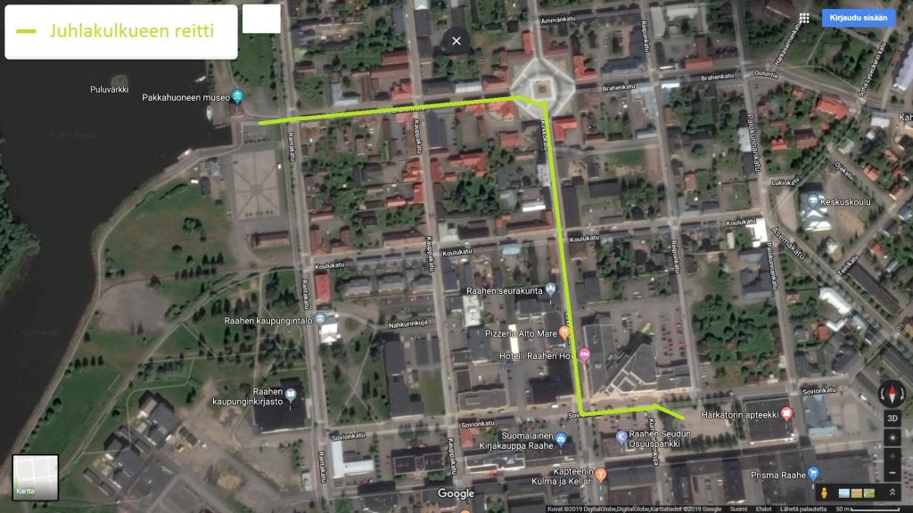 Pekanpäivien juhlakulkueen reitti pe 27.6.2025 Pekanpäivien juhlakulkueen reitti Sovionkatu - Härkätorinpuisto – Kirkkokatu – Pekkatori – Brahenkatu.