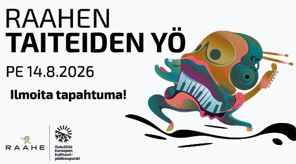 Raahen taiteiden yö perjantaina 14.8.2026