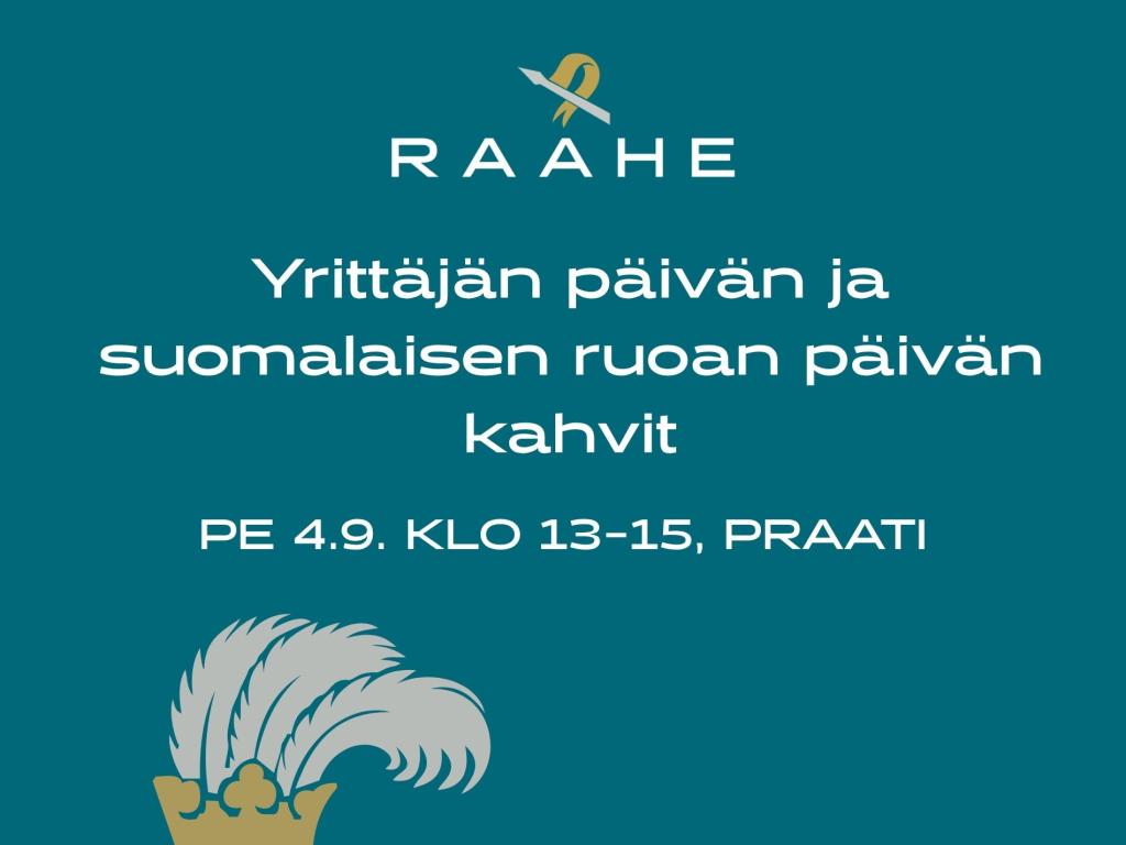 Yrittäjän päivän ja suomalaisen ruoan päivän kahvit perjantaina 4.9. klo 13-15 Praatissa.