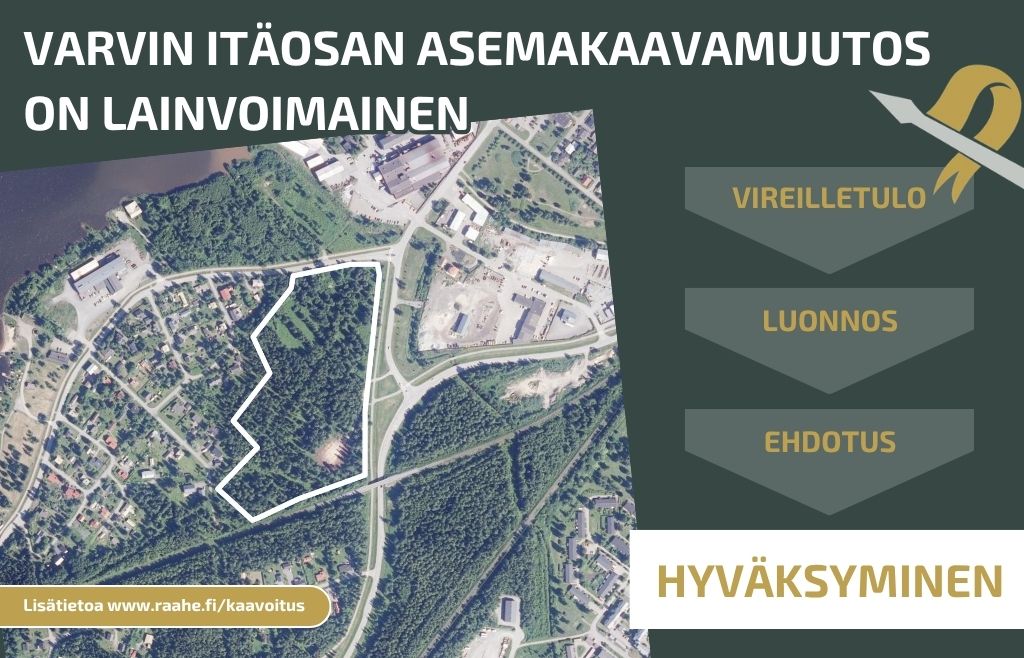 Kaavarajaus ilmakuvassa.