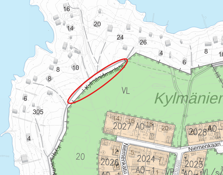 Työmaa-alue kartalla. Kartta työmaa-alueesta.