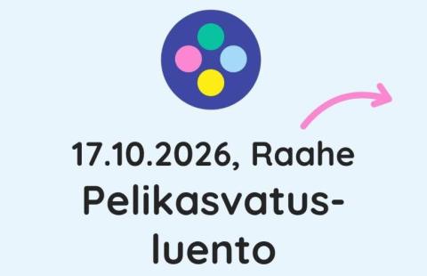 Pelikasvatusluento Raahessa 17.10.2026.