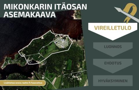 Asemakaava-alueen rajaus ilmakuvassa.