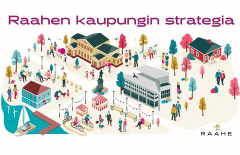 Graafinen kuva Raahen kaupungin strategian kuvituksesta