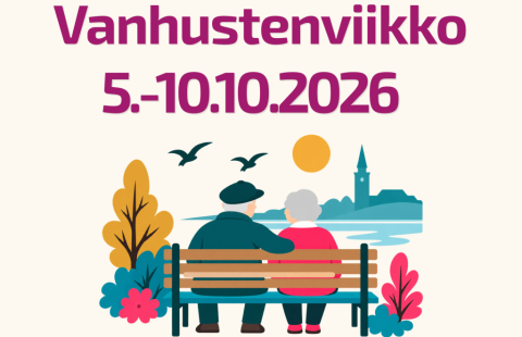 Grafiikka, jossa teksti Vanhustenviikko 5-10.10.2026