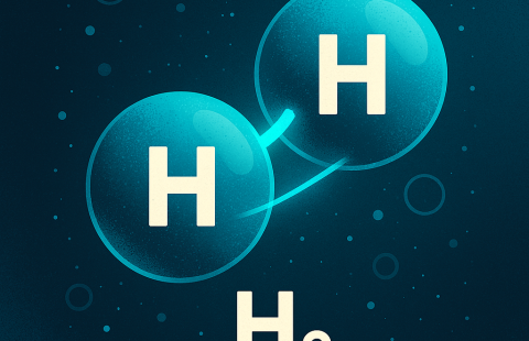 Graafinen kuva vetymolekyylistä