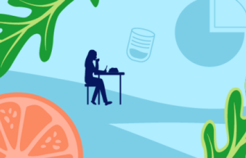 Värikäs piirros kuva, jossa hahmoja.