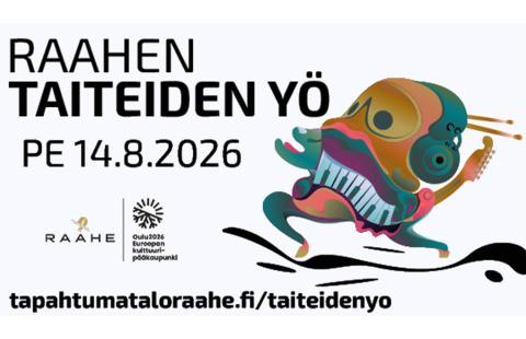 Raahen Taiteiden yötä vietetään perjantaina 14.8.2026