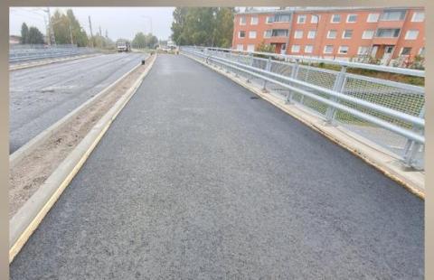 Kuvakollaasi Ratakadun sillan remontin vaiheista.