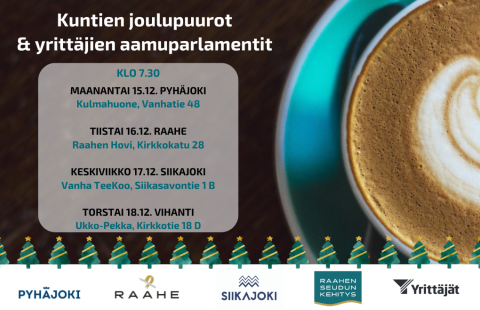 Tilaisuuden nimi, aikataulu ja kuntien logot.