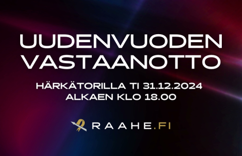 Uudenvuoden vastaanotto tiistaina 31.12.2024 klo 18 Härkätorilla.