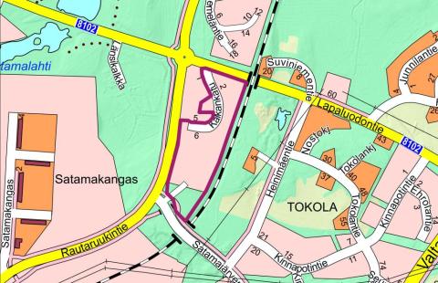 Kuva: Raahen kaupunki Kaavanrajaus opaskartalla.